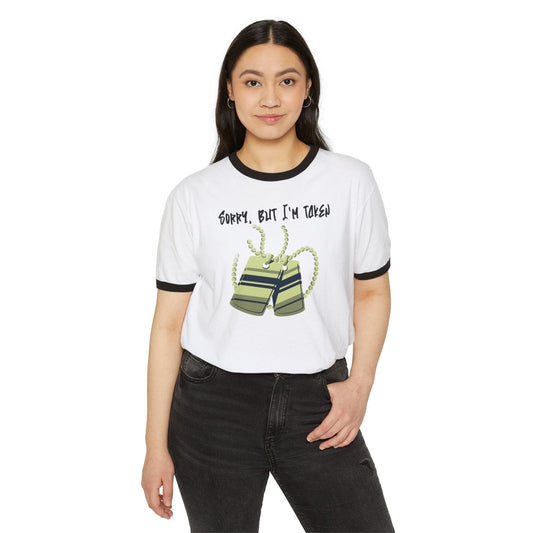 Unisex Cotton Ringer Tee - Sorry, But I'm Taken | US - Ohhh So Swag
