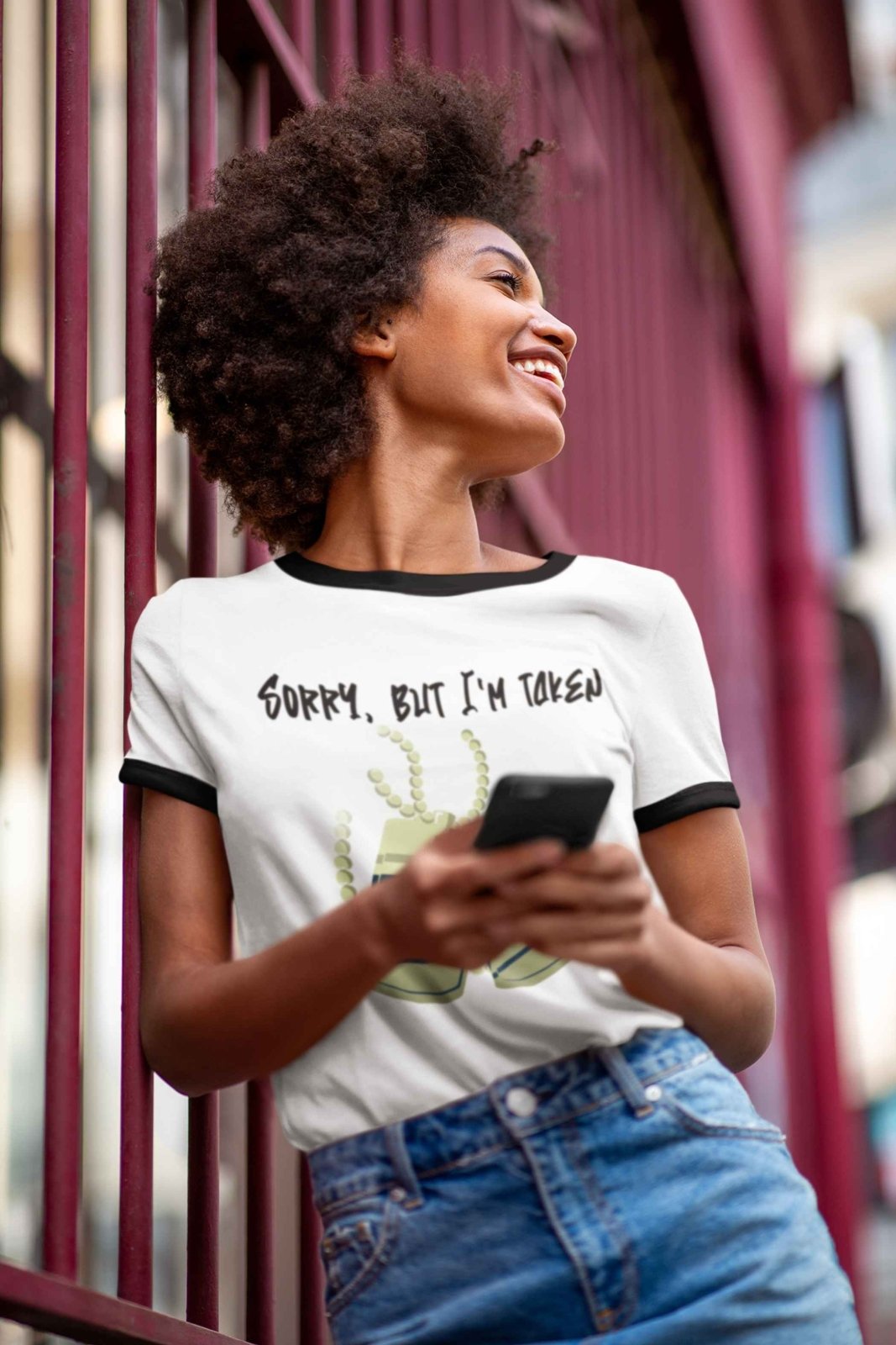 Unisex Cotton Ringer Tee - Sorry, But I'm Taken | US - Ohhh So Swag