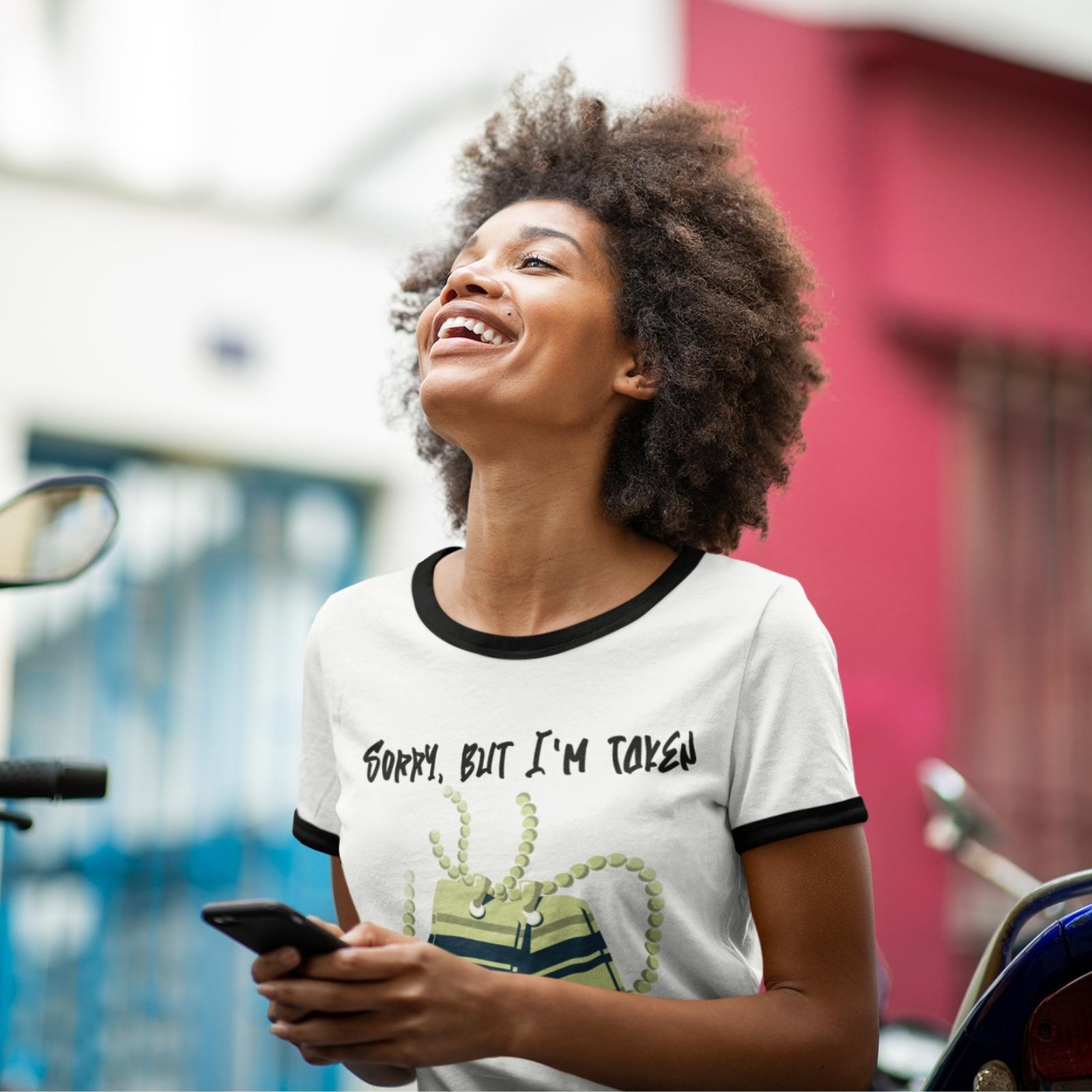 Unisex Cotton Ringer Tee - Sorry, But I'm Taken | US - Ohhh So Swag