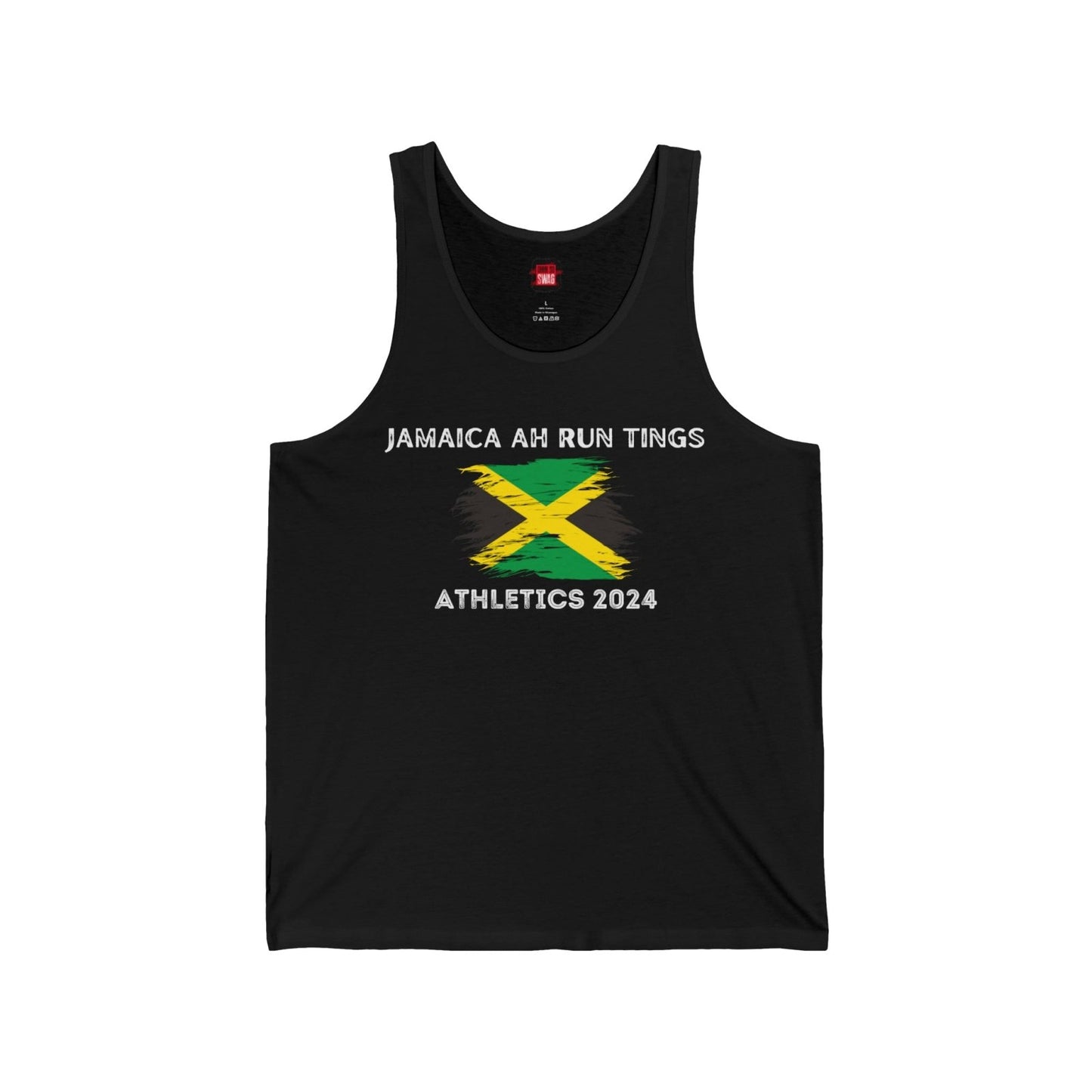 Unisex Jersey Tank Top, Jamaica Ah Run Tings - Athletics 2024 | US - Ohhh So Swag