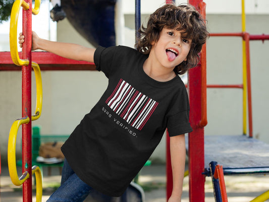 Unisex Kids Short Sleeve Tee - Swag Verified. Barcode | US - Ohhh So Swag