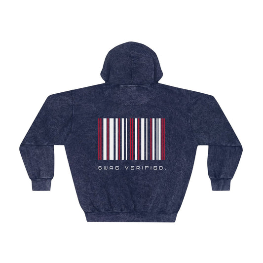 Unisex Mineral Wash Hoodie - Swag Verfied. Barcode Back Print | US - Ohhh So Swag