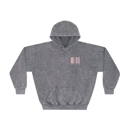 Unisex Mineral Wash Hoodie - Swag Verfied. Barcode Chest and Back Print | US - Ohhh So Swag