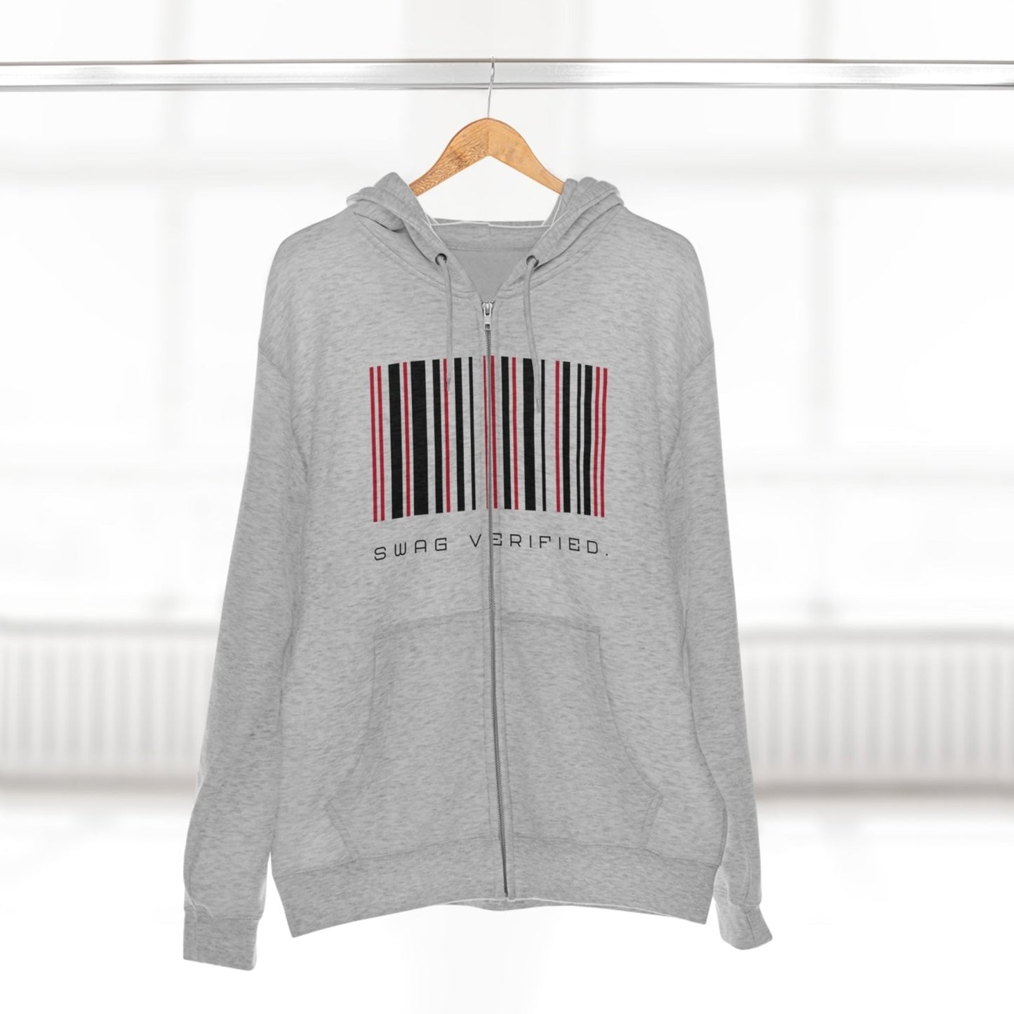 Unisex Premium Full Zip Hoodie - Swag Verified. Barcode | CA - Ohhh So Swag