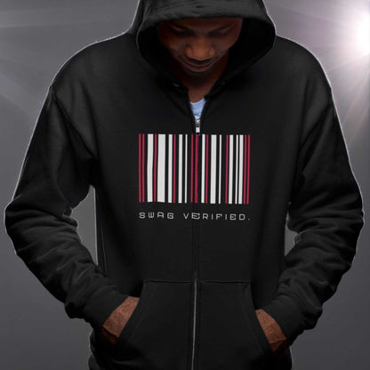 Unisex Premium Full Zip Hoodie - Swag Verified. Barcode | CA - Ohhh So Swag