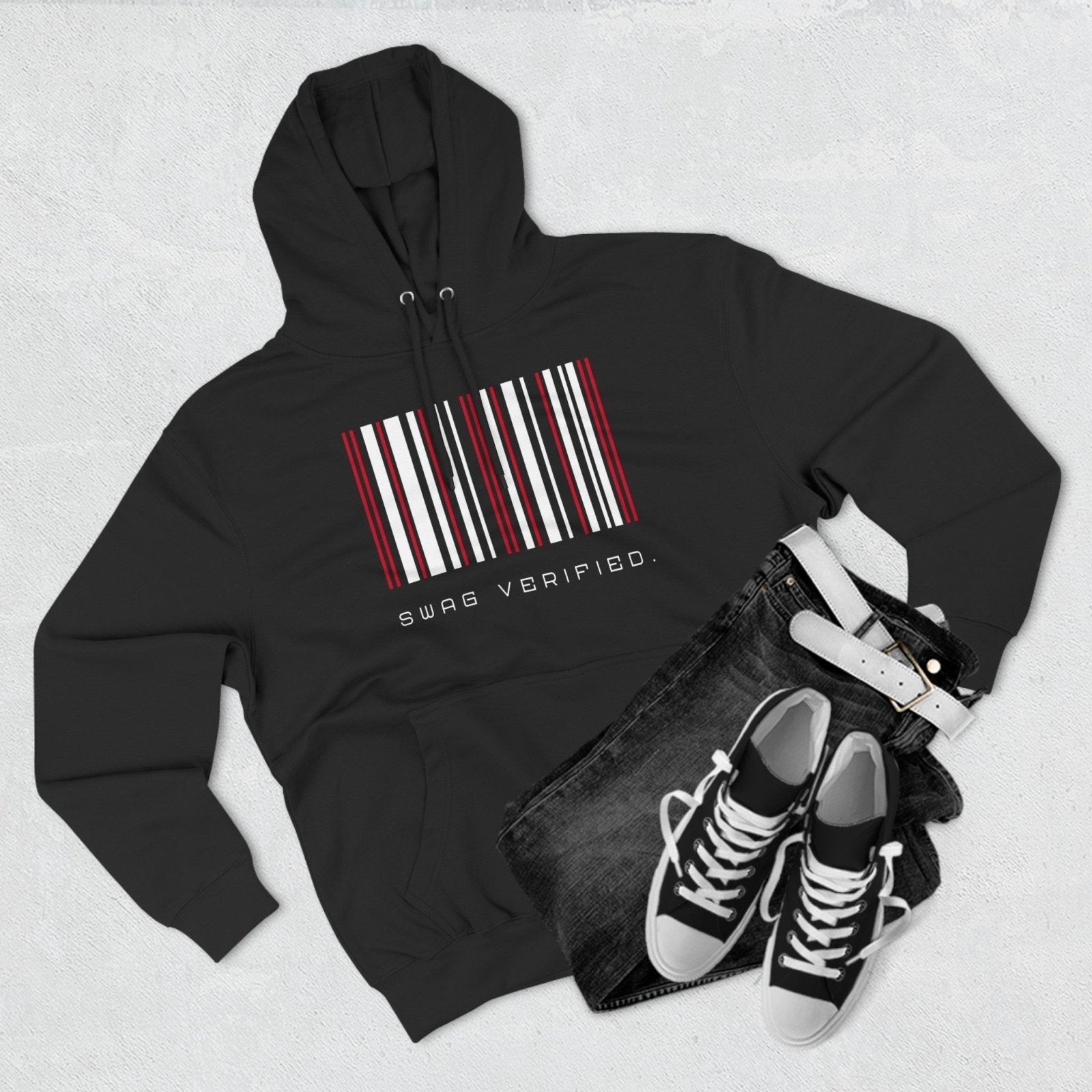 Unisex Premium Pullover Graphic Hoodie - Swag Verified. Barcode | CA - Ohhh So Swag