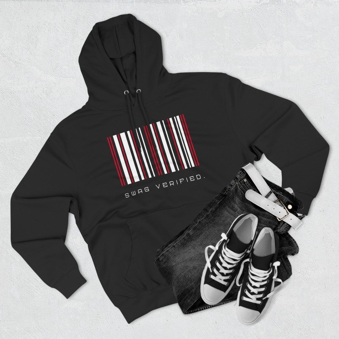 Unisex Premium Pullover Hoodie - Swag Verified. Barcode | US - Ohhh So Swag