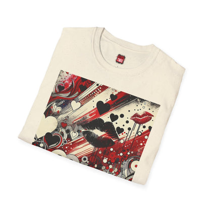 Unisex Streetwear Kiss Lips Graphic Tee for Women Men, Edgy Love - Inspired T-Shirt with Hearts and Lips, Trendy Crew Neck Shirts | CA - Ohhh So Swag