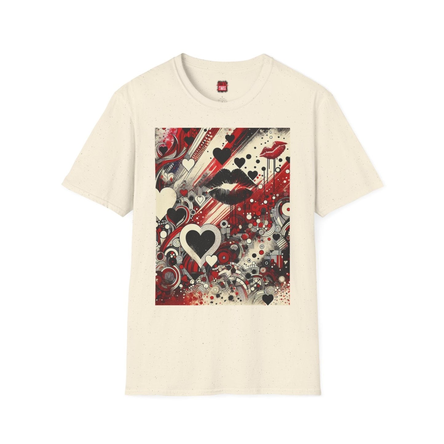 Unisex Streetwear Kiss Lips Graphic Tee for Women Men, Edgy Love - Inspired T-Shirt with Hearts and Lips, Trendy Crew Neck Shirts | CA - Ohhh So Swag