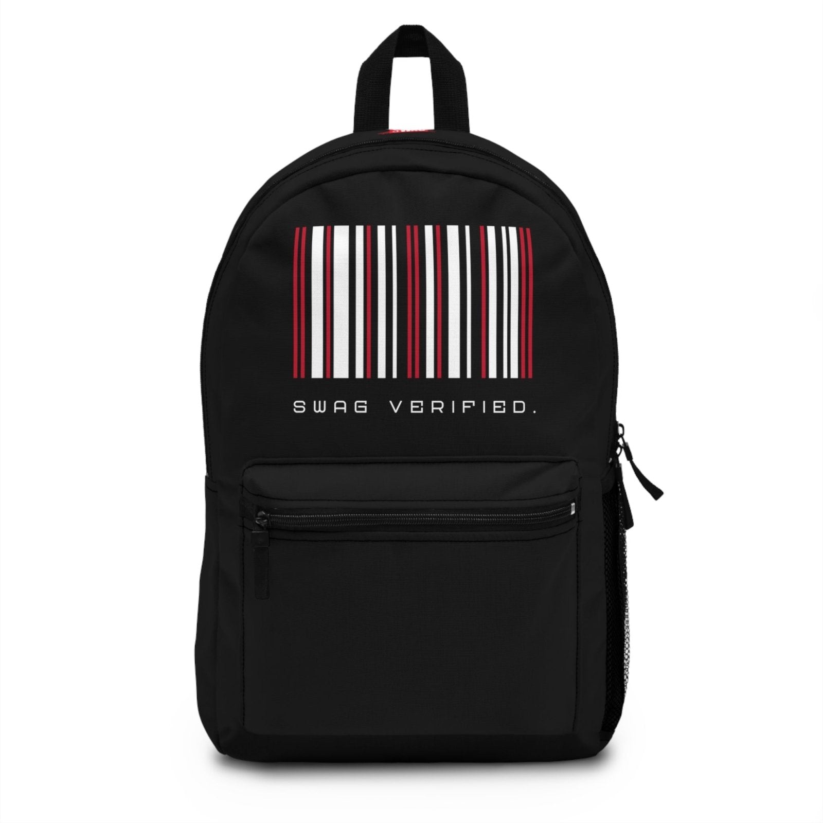 Unisex Water Resistant Backpack with Laptop Compartment, Black - Swag Verified. Barcode | US - Ohhh So Swag