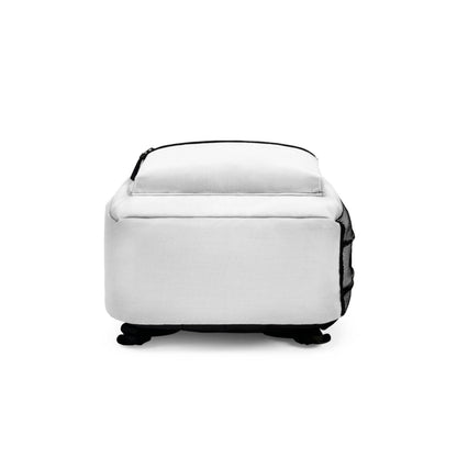 Unisex Water Resistant Backpack with Water Bottle Holder, White - Swag Verified. Barcode | US - Ohhh So Swag