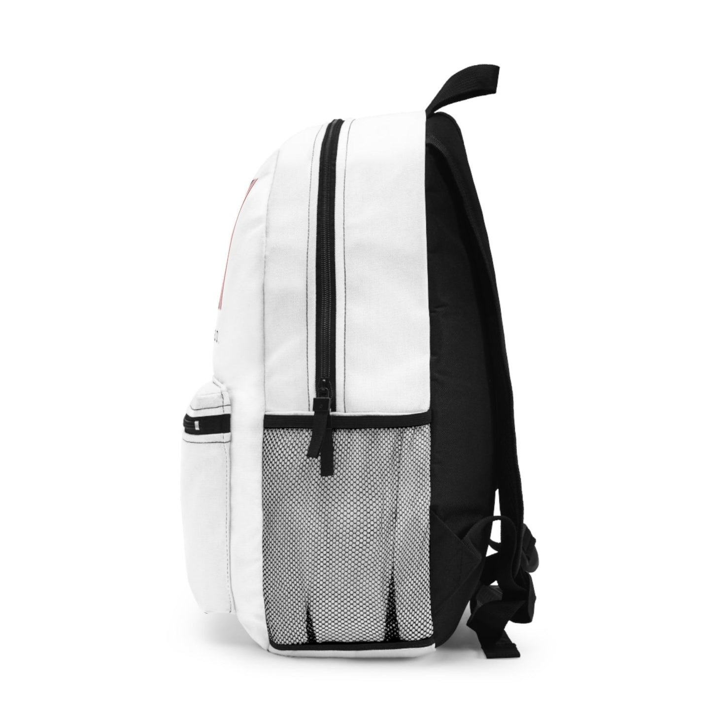 Unisex Water Resistant Backpack with Water Bottle Holder, White - Swag Verified. Barcode | US - Ohhh So Swag