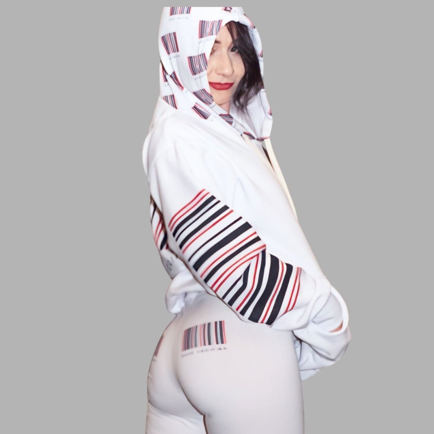 Unisex White Pullover Hoodie with Large Back Print - Swag Verified. Barcode | US - Ohhh So Swag