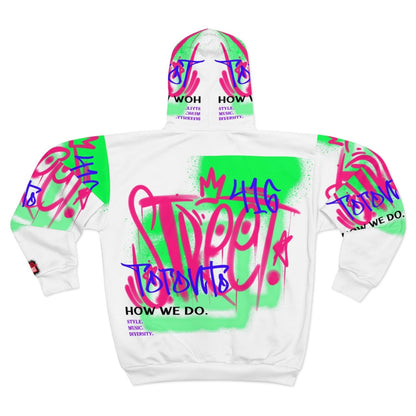 Unisex Zipped Hoodie, White - Toronto How We Do Style. Music. Diversity. | US - Ohhh So Swag