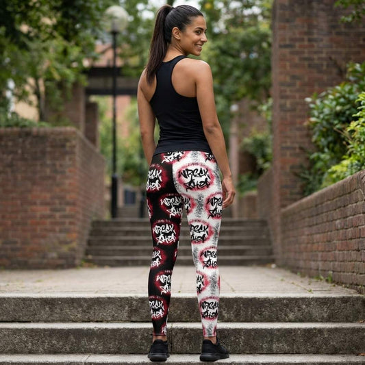 US | Graffiti Casual Leggings (Black/White Mix - up) - I Came to Wreck Shop - Ohhh So Swag