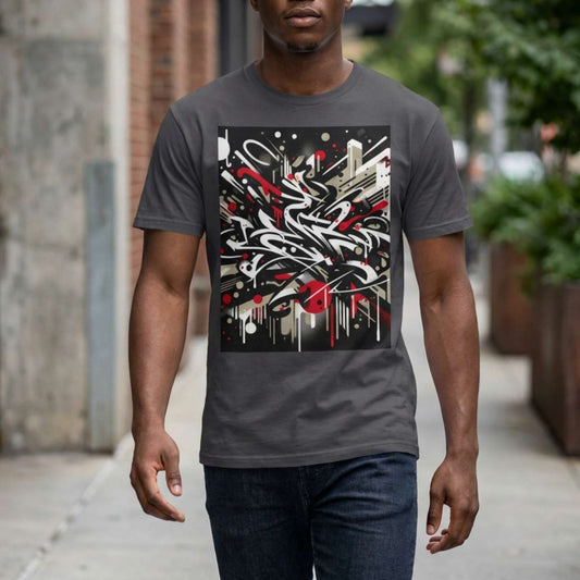 US | Hip Hop Graphic Tee, Graffiti Paint Splatter Unisex Soft Style T-Shirt, Urban Street Art Crew Neck Casual Short Sleeve Shirt - Ohhh So Swag