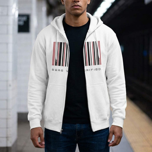 US | Unisex Premium Full Zip Hoodie - Swag Verified. Barcode - Ohhh So Swag