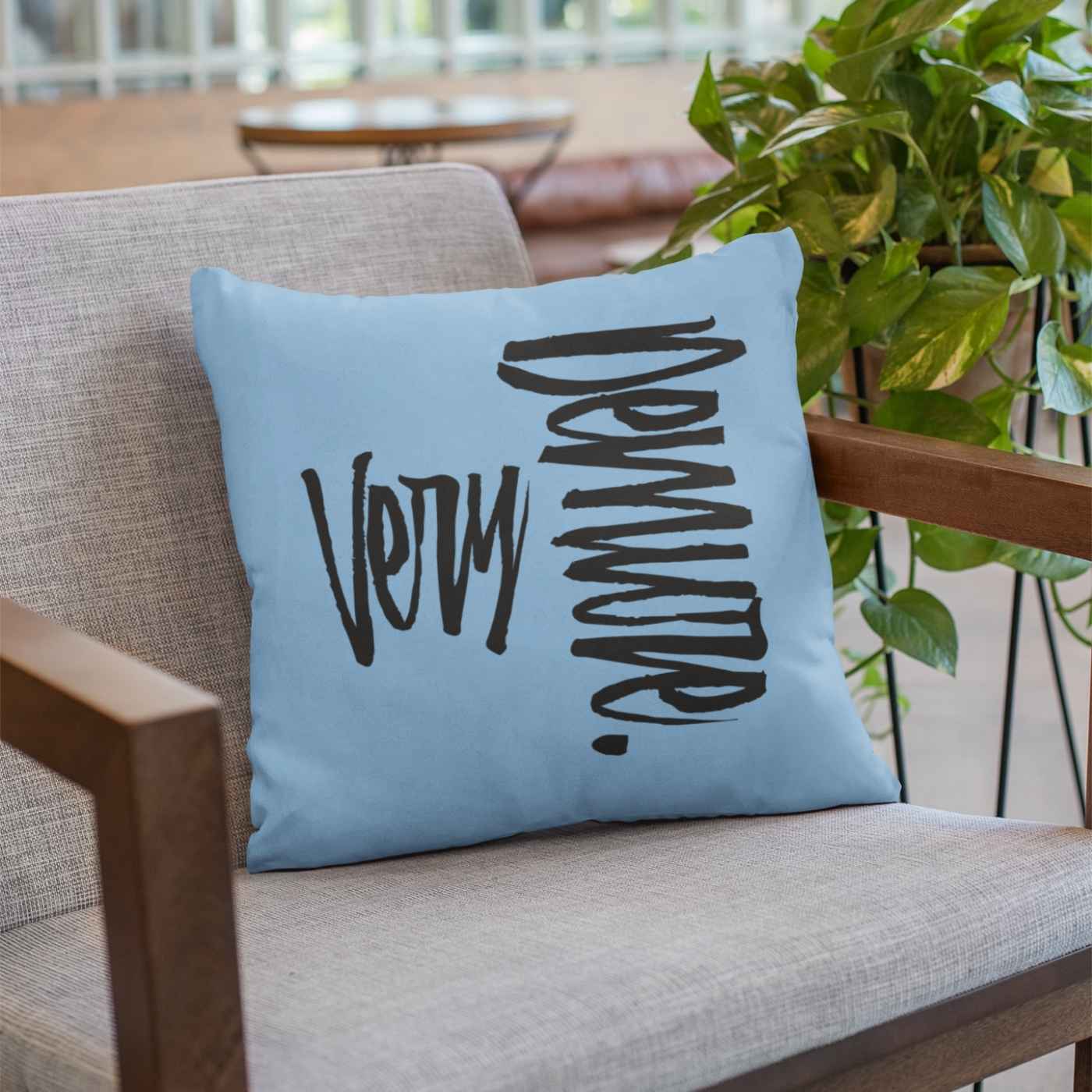 Very Demure Light Blue Throw Pillow for Sofa, Bed, Home | SHIPS FROM USA - Ohhh So Swag