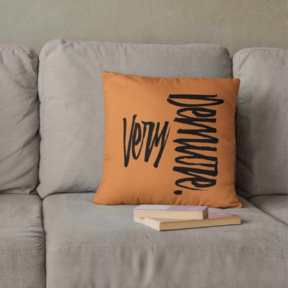 Very Demure Light Orange Throw Pillow, Fall Home Decor | SHIPS FROM USA - Ohhh So Swag