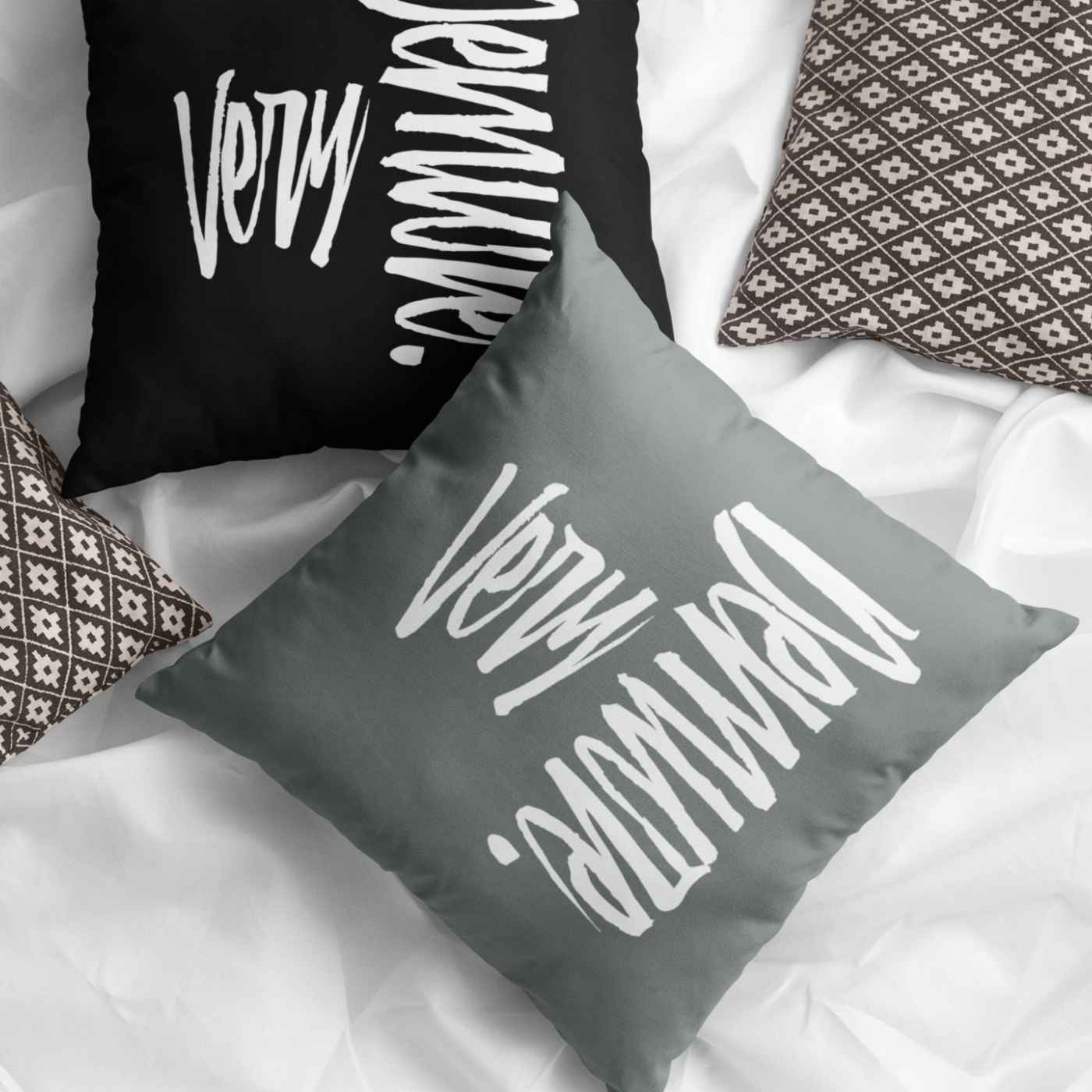 Very Demure Square Black Throw Pillow 14 16 18 20 inch | SHIPS FROM USA - Ohhh So Swag