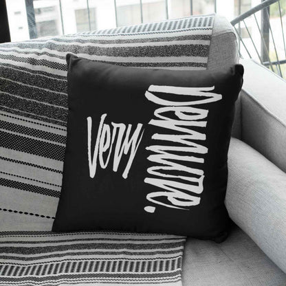 Very Demure Square Black Throw Pillow 14 16 18 20 inch | SHIPS FROM USA - Ohhh So Swag