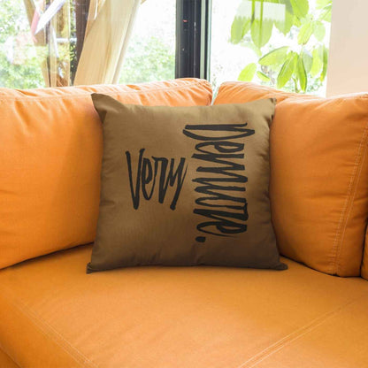 Very Demure Square Fall Rustic Brown Throw Pillow | SHIPS FROM USA - Ohhh So Swag
