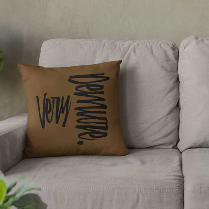 Very Demure Square Fall Rustic Brown Throw Pillow | SHIPS FROM USA - Ohhh So Swag