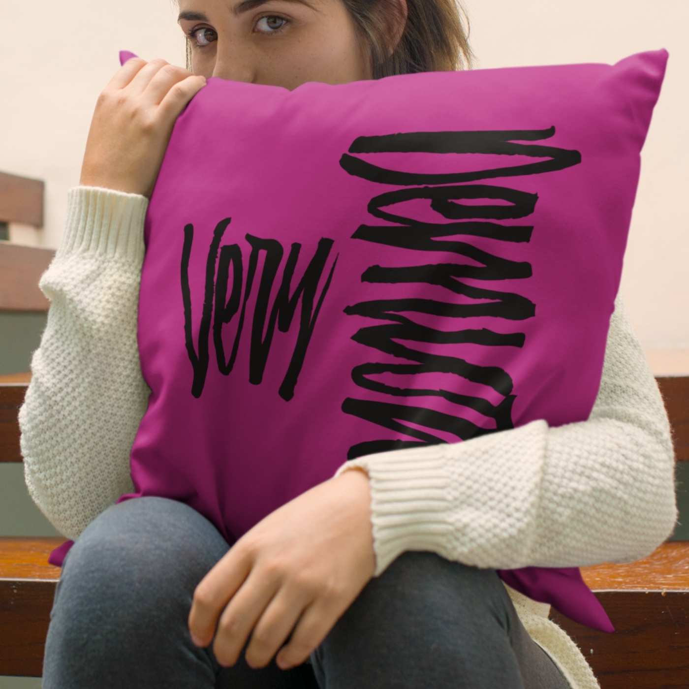 Very Demure Square Pink Throw Pillow 14 16 18 20 Inch | SHIPS FROM USA - Ohhh So Swag