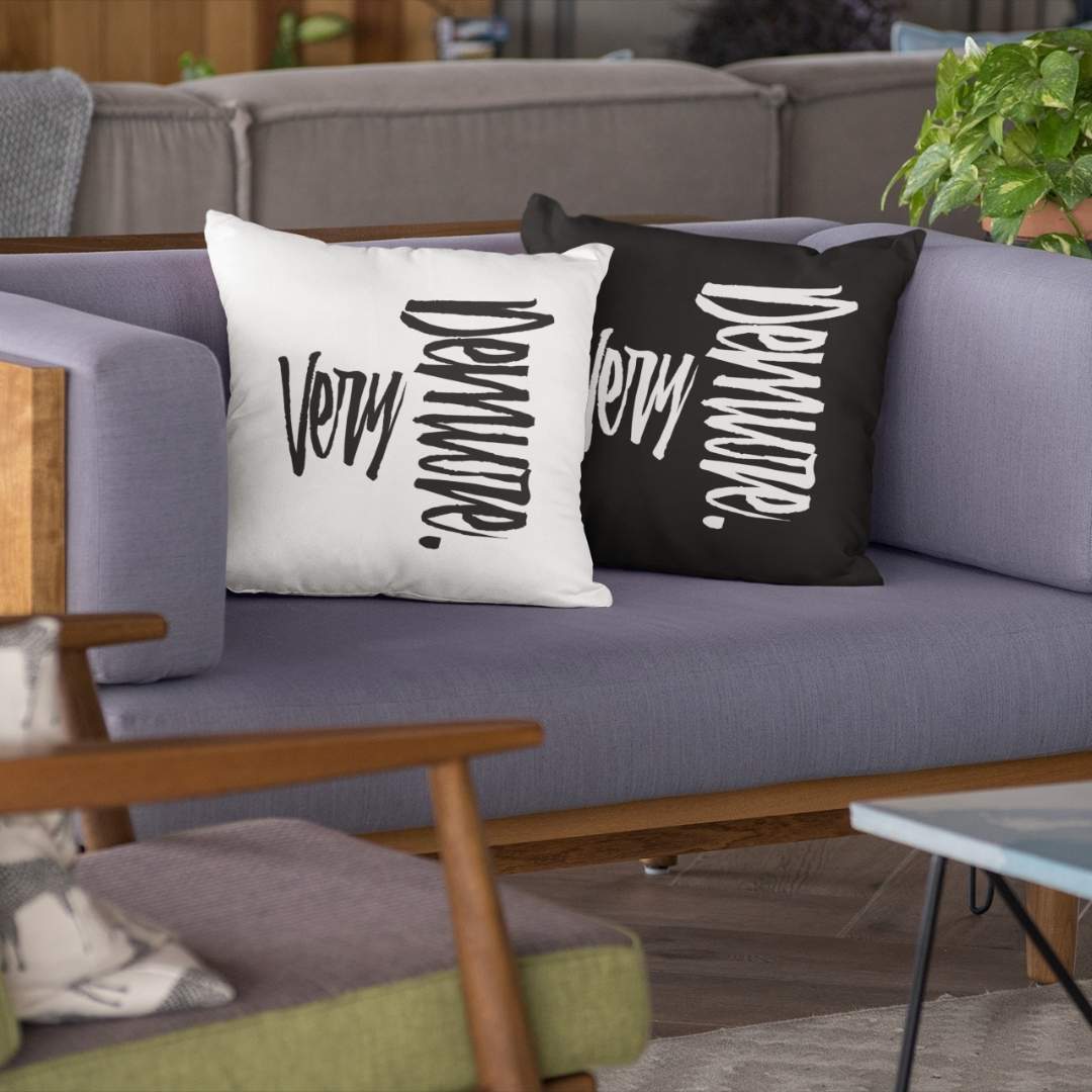 Very Demure Square White Throw Pillow 14 16 18 20 Inch | SHIPS FROM USA - Ohhh So Swag