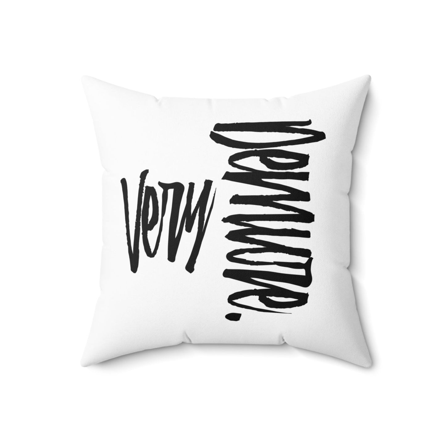 Very Demure Square White Throw Pillow 18 x 18 Inch, Very Demure White Throw Pillow with Words 18 inches | US - Ohhh So Swag