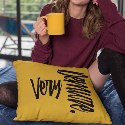 Very Demure Square Yellow Throw Pillow 14 16 18 20 inch | SHIPS FROM USA - Ohhh So Swag