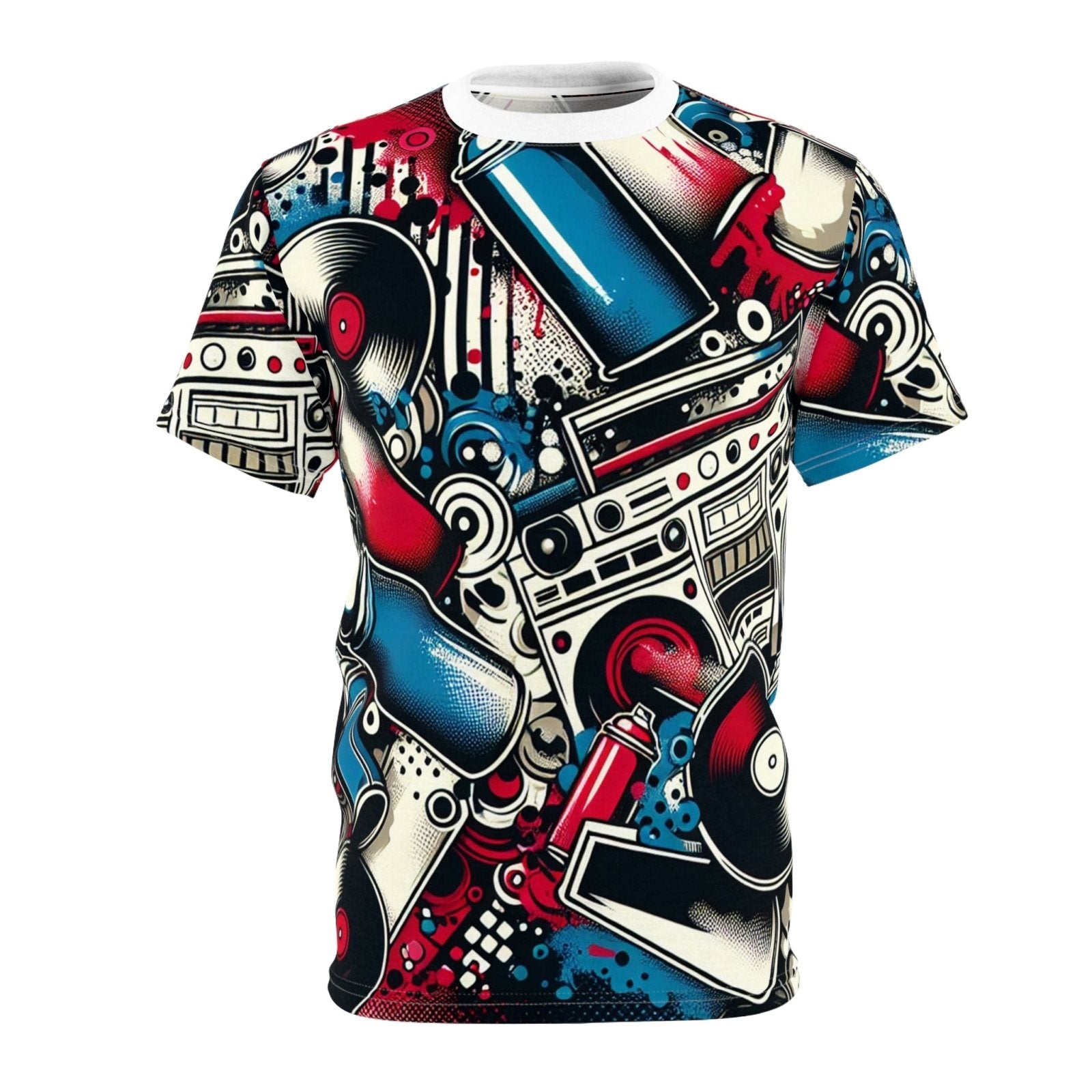 Vintage Style Casual Unisex Crew Neck 90s Hip Hop Graphic Tee, Music Inspired Short Sleeve Retro Graffiti T-Shirt | US - Ohhh So Swag