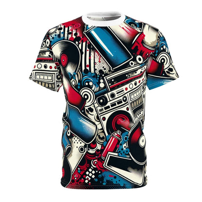 Vintage Style Casual Unisex Crew Neck 90s Hip Hop Graphic Tee, Music Inspired Short Sleeve Retro Graffiti T-Shirt | US - Ohhh So Swag