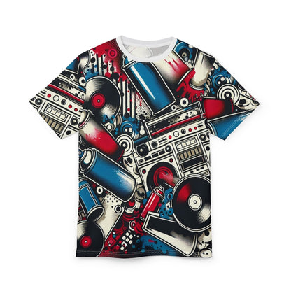 Vintage Style Casual Unisex Crew Neck 90s Hip Hop Graphic Tee, Music Inspired Short Sleeve Retro Graffiti T-Shirt | US - Ohhh So Swag