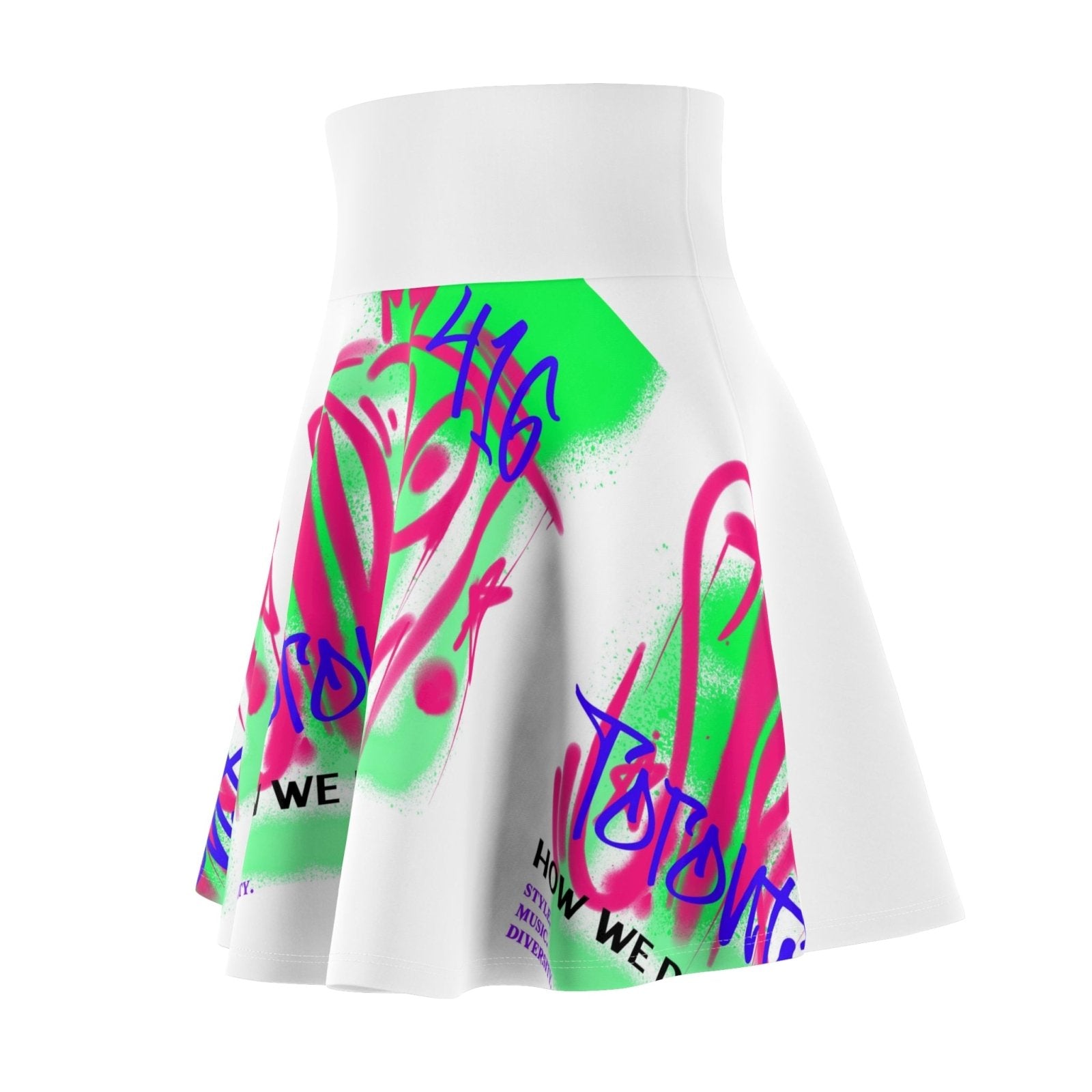 White 90s Neon Skater Skirt - Toronto. How We Do. Style. Music. Diversity. | US - Ohhh So Swag