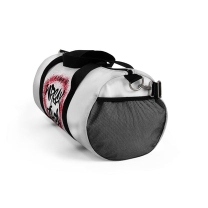 White Duffel Bag with I Came to Wreck Shop Text and Graffiti Design, Motivational and Hip Hop - Inspired | US - Ohhh So Swag