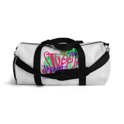 White Graffiti Duffle Bag / White Duffel Bag - Toronto. How We Do. Style. Music. Diversity. | US - Ohhh So Swag