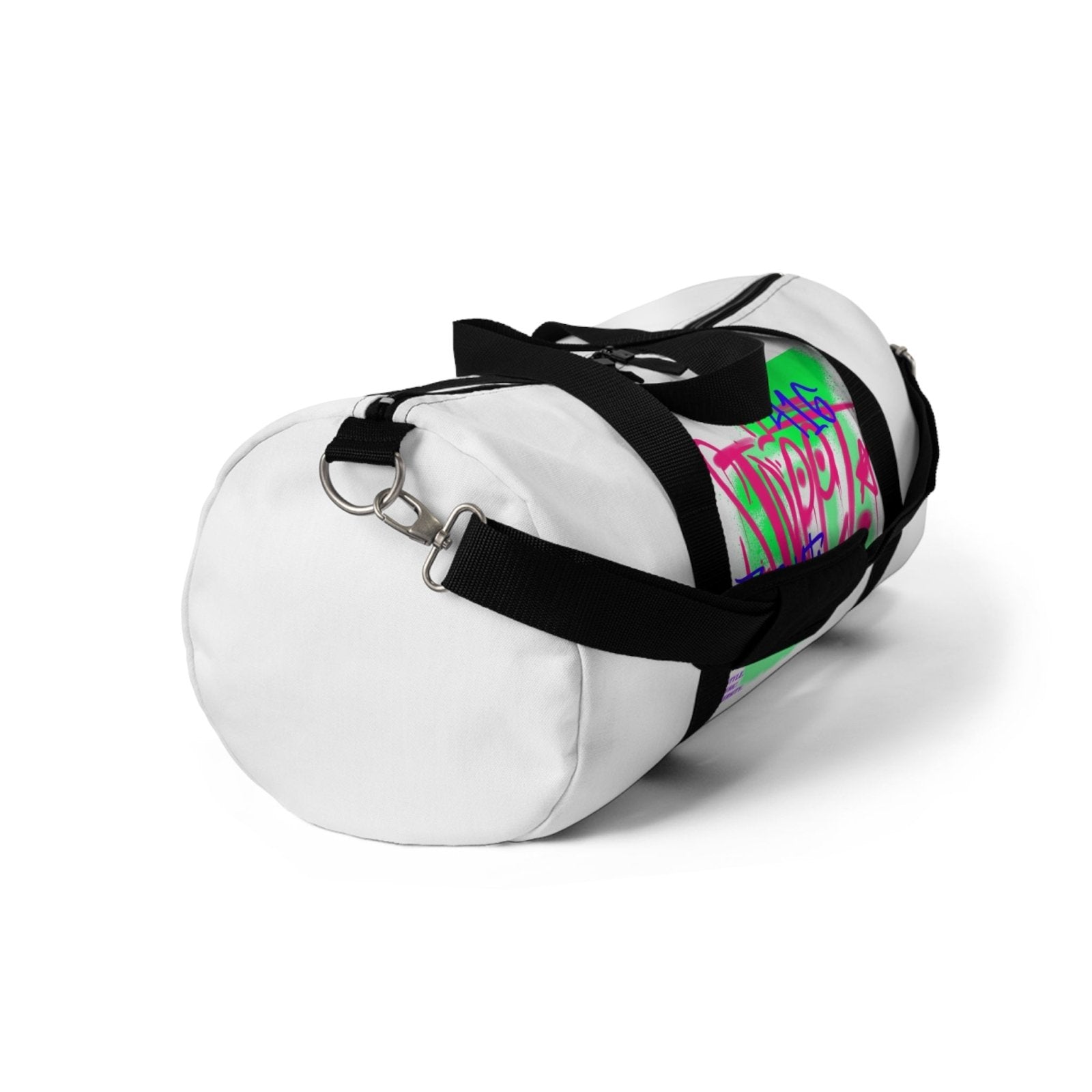 White Graffiti Duffle Bag / White Duffel Bag - Toronto. How We Do. Style. Music. Diversity. | US - Ohhh So Swag