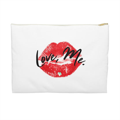 White Lips Cosmetic Bag, Lips Makeup Bag – Love, Me. Red Lips, Green Heart | US - Ohhh So Swag