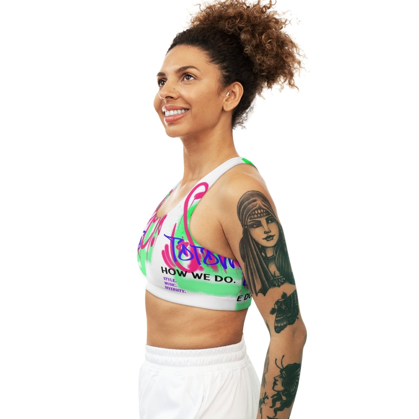 White Seamless Medium Support Sports Bra - Toronto How We Do. Style. Music. Diversity. | US - Ohhh So Swag