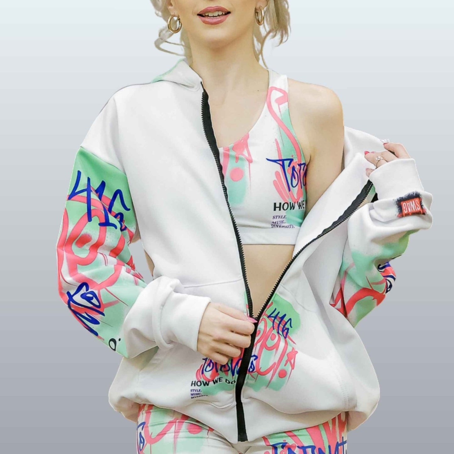 White Zip Graffiti Hoodie - Toronto How We Do Style. Music. Diversity. | US - Ohhh So Swag
