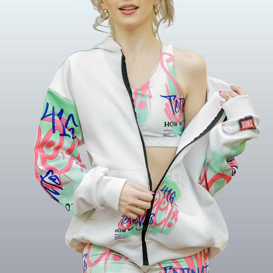 White Zip Graffiti Hoodie - Toronto How We Do Style. Music. Diversity. | US - Ohhh So Swag
