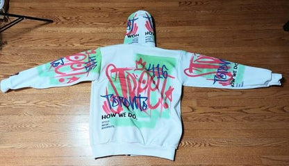 White Zip Graffiti Hoodie - Toronto How We Do Style. Music. Diversity. | US - Ohhh So Swag