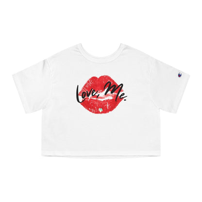 Women's Champion Heritage Coquette Cropped T - Shirt - Love, Me., Red Lips, Green Heart | US - Ohhh So Swag