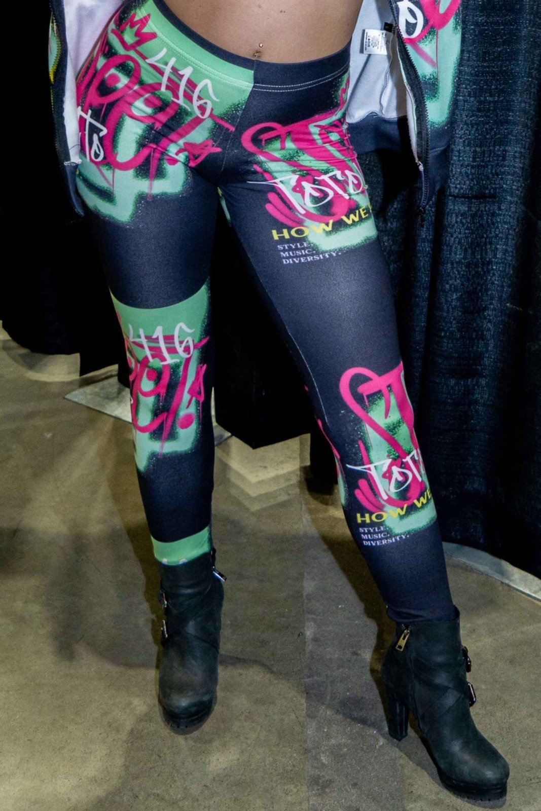 Women's Neon and Black Graffiti Leggings - Toronto. How We Do. Style. Music. Diversity. | US - Ohhh So Swag