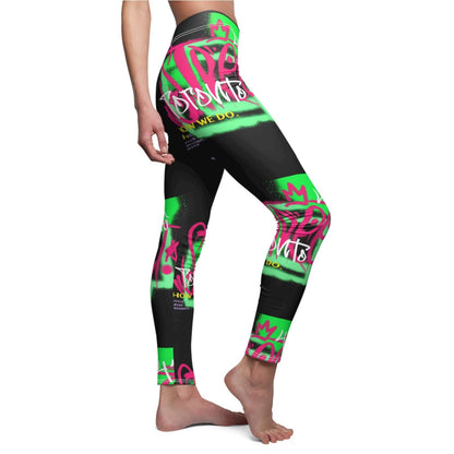 Women's Neon and Black Graffiti Leggings - Toronto. How We Do. Style. Music. Diversity. | US - Ohhh So Swag