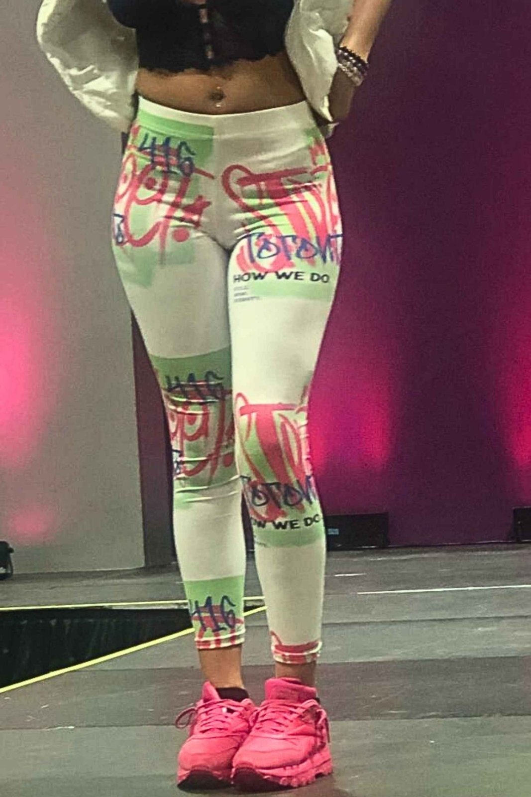 Women's Neon and White Graffiti Print Leggings - Toronto. How We Do. Style. Music. Diversity. | US - Ohhh So Swag