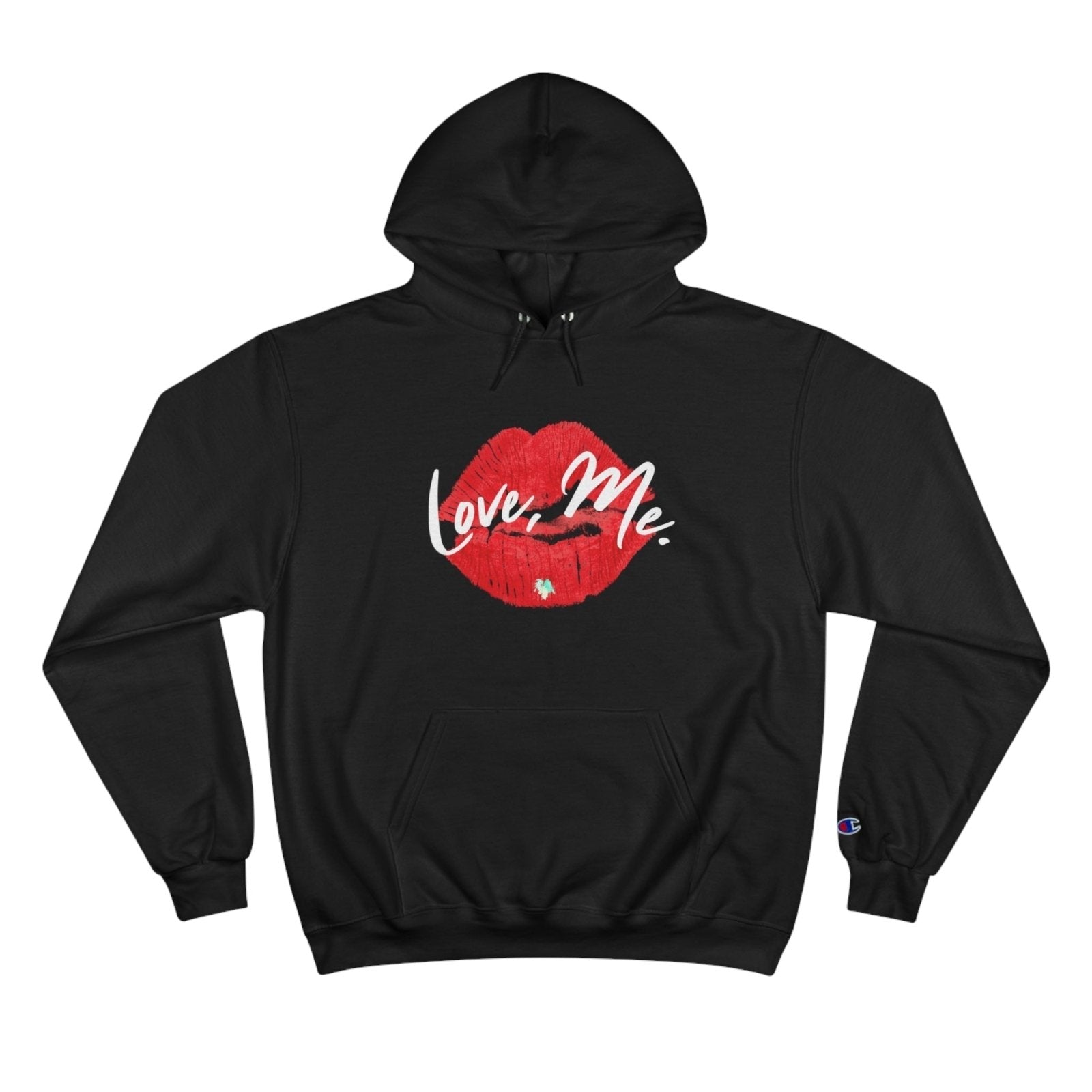 Champion Pullover Hoodie, Red Kiss Lips, Green Heart – Love, Me. | US - Ohhh So Swag