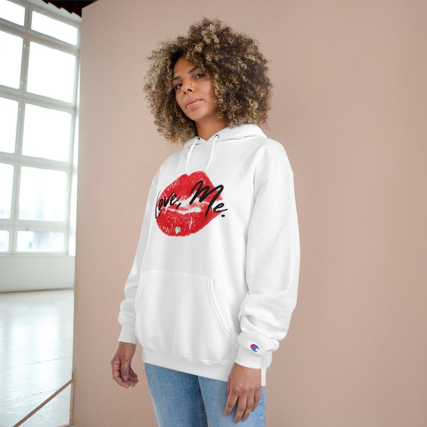 Champion Pullover Hoodie, Red Kiss Lips, Green Heart – Love, Me. | US - Ohhh So Swag