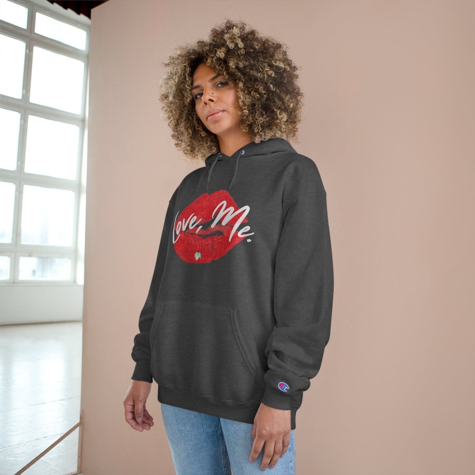 Champion Pullover Hoodie, Red Kiss Lips, Green Heart – Love, Me. | US - Ohhh So Swag